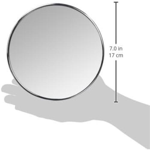 Présentation de Zoom sur Miroir Rond Grossissant X5, Ventouse Acier Chrome