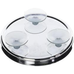 Miroir Rond Grossissant X5, Ventouse Acier Chrome en situation