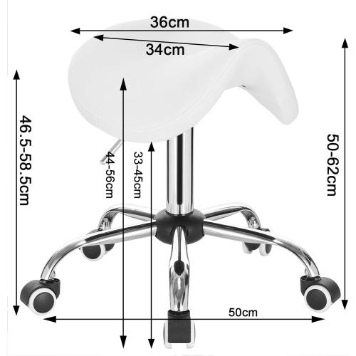 Présentation de Tabouret de Selle Rembourré Similicuir Blanc, Pivotant en situation