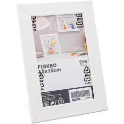 Présentation Ikea FISKBO Lot 6 Cadres Photo Blanc, Aluminium, Carton