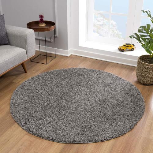 Présentation de Présentation Tapis Rond Gris, Qualité Supérieure, Certifié Oeko-Tex