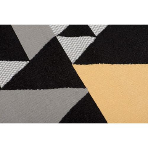 Présentation de Zoom sur TAPISO Tapis Moderne Jaune Gris Noir Géométrique