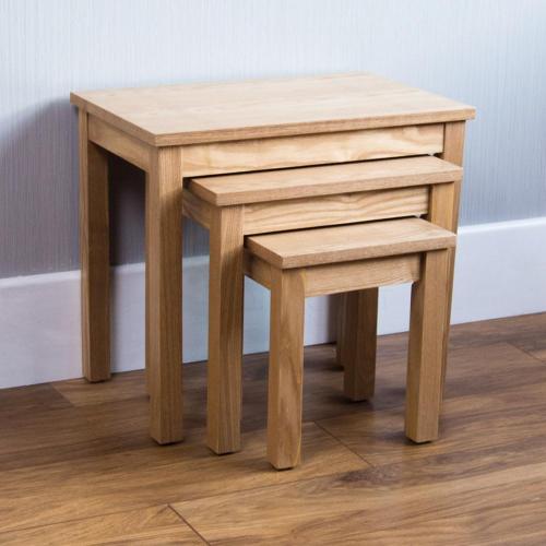 Présentation de Présentation Tables gigognes placage chêne naturel, Home Discount