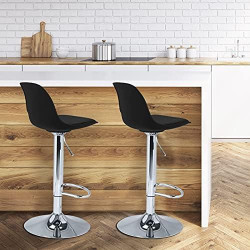 Tabourets Bar Karl Design Noir, Lot de 2 IDMarket en situation