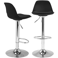 Présentation Tabourets Bar Karl Design Noir, Lot de 2 IDMarket