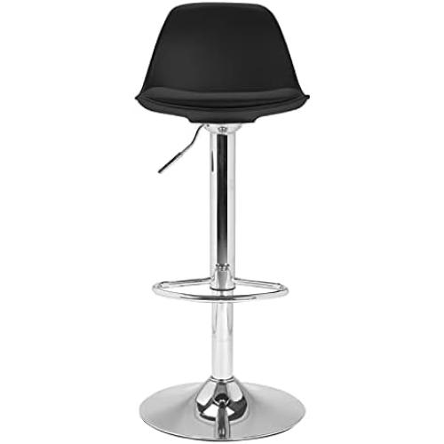 Présentation de Zoom sur Tabourets Bar Karl Design Noir, Lot de 2 IDMarket