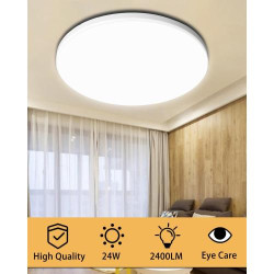 Plafonnier LED Buvyuotu Rond 24W 6000K Blanc Moderne en situation