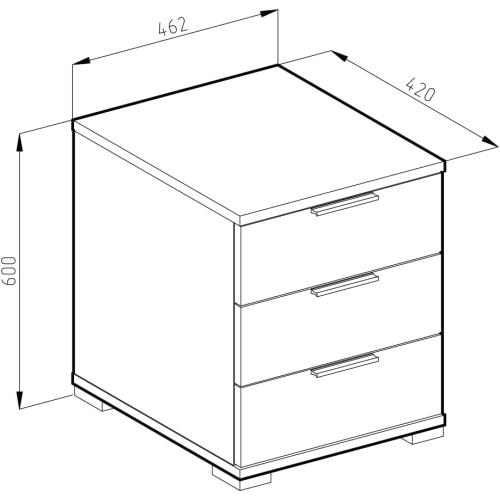 Présentation de Zoom sur Table de Chevet Vicco Florenz, Blanc Haute Brillance