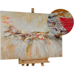 Présentation Kunstloft Tableau Peinture Moderne Abstrait Blanc Beige