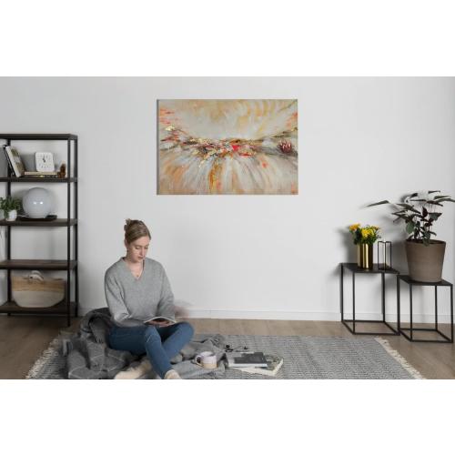 Présentation de Zoom sur Kunstloft Tableau Peinture Moderne Abstrait Blanc Beige