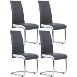 Présentation Chaises MIA Grises, Lot de 4, Salle à Manger