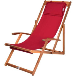 Présentation Casaria Chaise Longue Pliante Bois Bordeaux Jardin