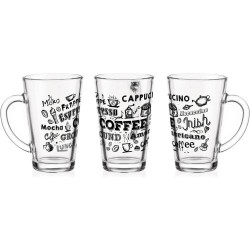 Sendez 6 Verres Latte Macchiato 300 ml, Cuillères Inox en situation