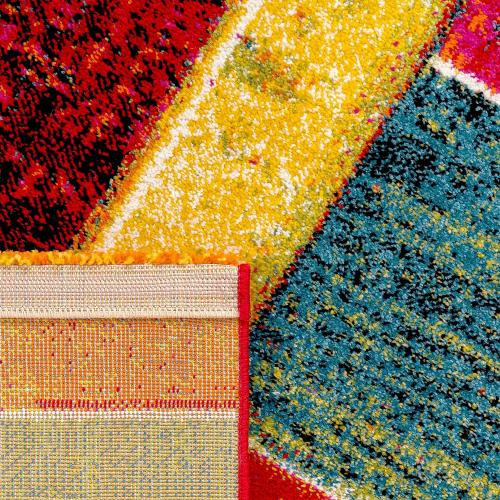 Présentation de Zoom sur Tapis Moderne Vintage Motif Abstrait pour Salon Chambre