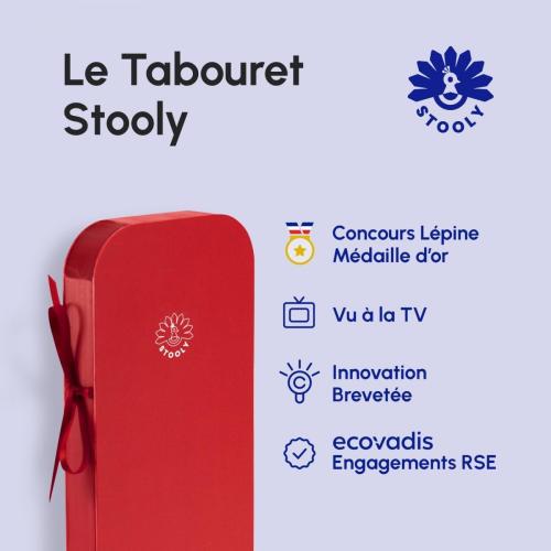 Présentation de Zoom sur Tabouret Pliable Stooly en Carton Recyclable Éco-responsable