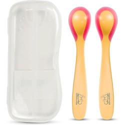 Présentation Mumo Cuillères silicone enfants, 2 pièces, orange