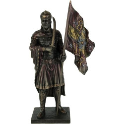 Présentation Statue Byzantin Constantin XI Palaiologue, Zeckos, Bronze