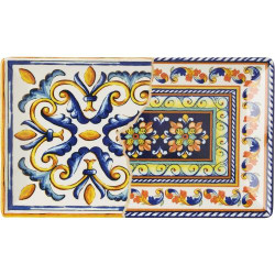 HetH, set 6 assiettes rectangulaires Positano, stoneware décoré en situation