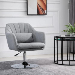 Fauteuil Relax Gris, Coussins Lombaires, Pivotant 360° en situation