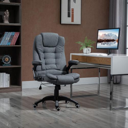 Présentation de Fauteuil Bureau Ergonomique Vinsetto, Dossier Inclinable, Gris en situation