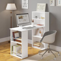 Bureau Informatique eSituro, Rangement, Bois Blanc, 6 Étagères en situation