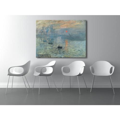 Présentation de Zoom sur Wieco Art Toile Coucher de soleil Monet, Décoration murale