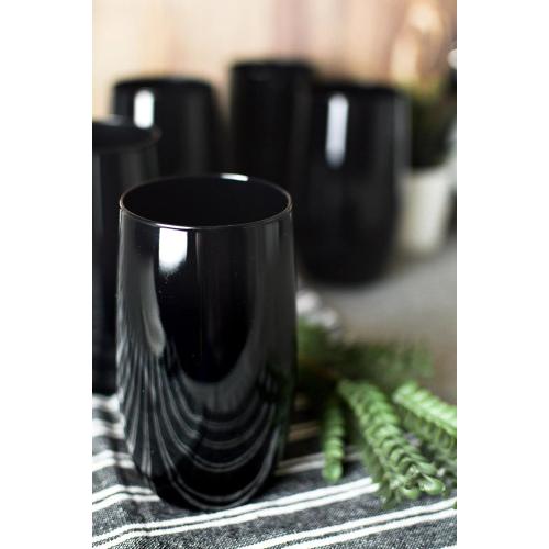 Présentation de Zoom sur Verres noirs 420 ml, lot de 6, eau, jus, cocktail