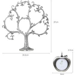 Cadre photo arbre généalogique, argent, 7 cadres suspendus en situation