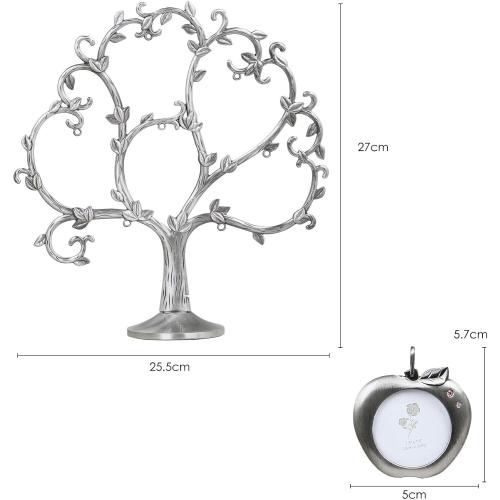 Présentation de Cadre photo arbre généalogique, argent, 7 cadres suspendus en situation