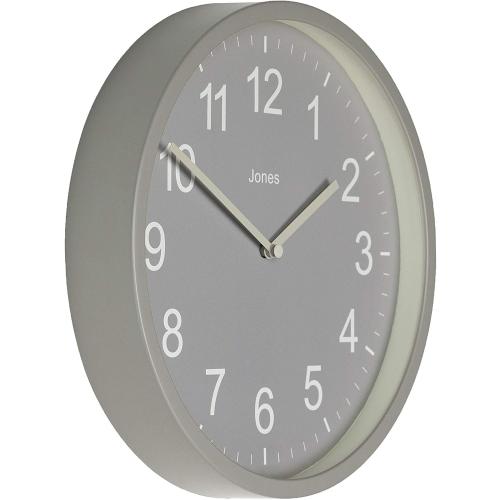 Présentation de Zoom sur Horloge Murale Ronde Moderne JONES CLOCKS, Gris, Coloré