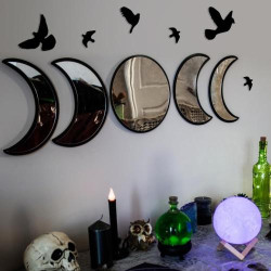 Présentation Miroirs acryliques NESHE, phases de lune, décoration scandinave