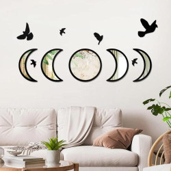 Miroirs acryliques NESHE, phases de lune, décoration scandinave en situation