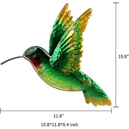 Présentation de Zoom sur Decoration murale colibri métal, sculpture fer, verre, intérieur, extérieur