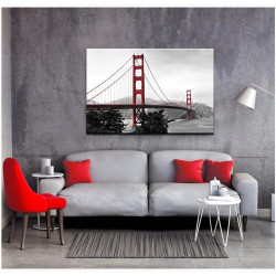 Tableau Toile Moderne Golden Gate Bridge, Décor Murale en situation