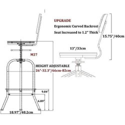 Tabourets de bar industriels pivotants, bois, réglables, lot 2 en situation