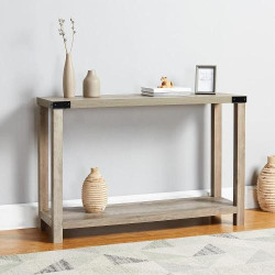 Table basse gris delavé, design moderne, ROCKPOINT en situation