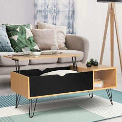 Table Basse Rectangulaire Relevable Noemi Bois IDMarket en situation