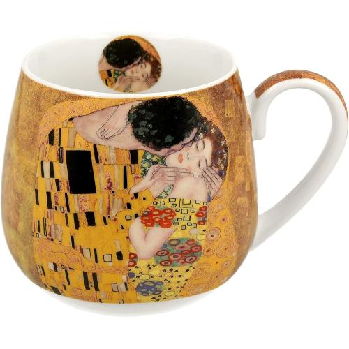 Présentation de Mug Klimt The KISS Porcelaine New Bone China en situation