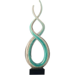 Présentation Sculpture Leonardo 064114 Blanc Turquoise 38 cm