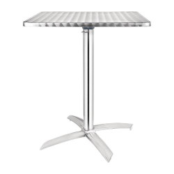 Présentation Table pliante carrée Bolero, acier inoxydable, silver