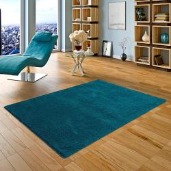 Présentation Tapis Shaggy Poils Longs Sarcelle Bleu Verde