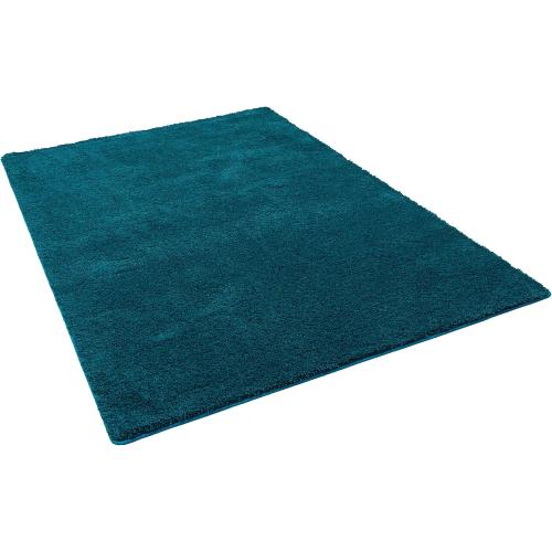 Présentation de Tapis Shaggy Poils Longs Sarcelle Bleu Verde en situation