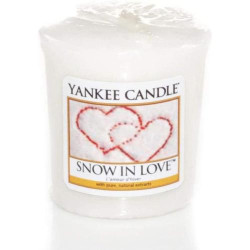 Présentation Yankee Candle, Bougie Votive Snow in Love, Parfum