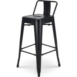 Présentation Tabouret Bar Metal Noir Mat Kosmi, Style Industriel