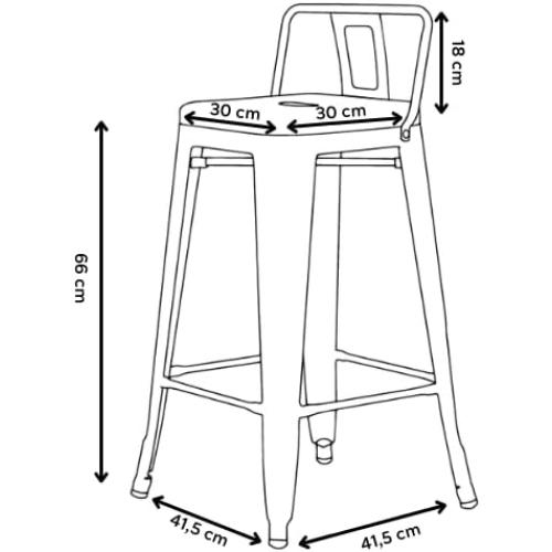 Présentation de Tabouret Bar Metal Noir Mat Kosmi, Style Industriel en situation