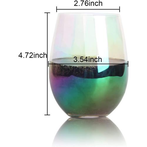 Présentation de Zoom sur Verres à vin sans pied Widisun, irisés, arc-en-ciel