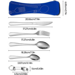 Set Couverts Inoxydables 5 Pièces GOOMICK, Voyage, Camping en situation