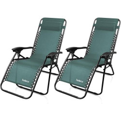 Présentation Chaise Longue Transat Jardin Pliable, Lot de 2, Vert