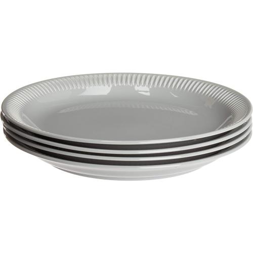 Présentation de Présentation Assiettes en céramique, lot de 4, Lenox, gris, blanc