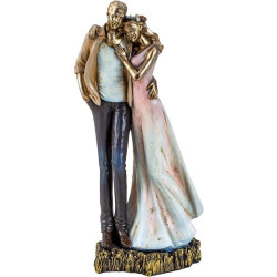 Présentation Sculpture Moderne Couple Amoureux Multicolore Lifestyle 